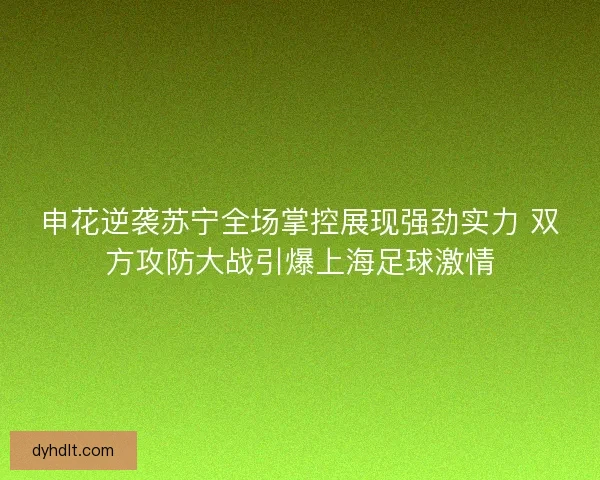 申花逆袭苏宁全场掌控展现强劲实力 双方攻防大战引爆上海足球激情