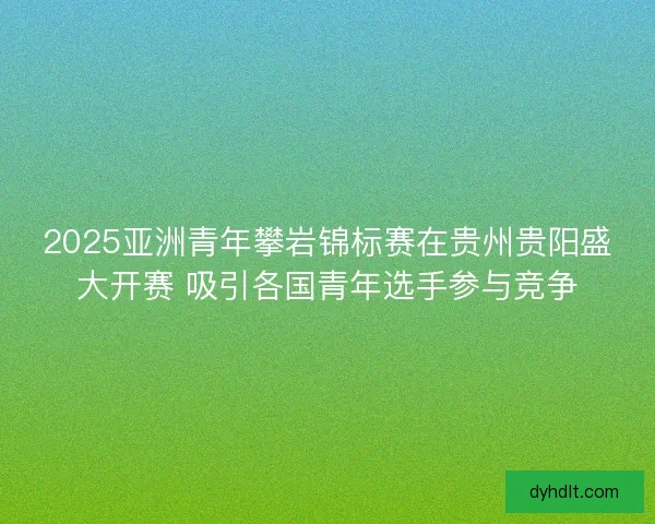 2025亚洲青年攀岩锦标赛在贵州贵阳盛大开赛 吸引各国青年选手参与竞争