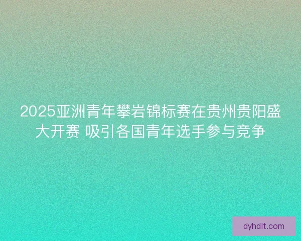 2025亚洲青年攀岩锦标赛在贵州贵阳盛大开赛 吸引各国青年选手参与竞争