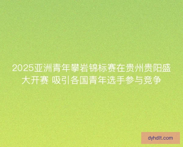 2025亚洲青年攀岩锦标赛在贵州贵阳盛大开赛 吸引各国青年选手参与竞争