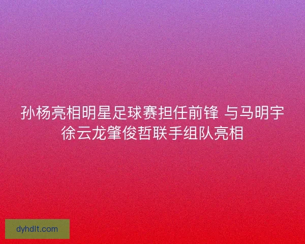孙杨亮相明星足球赛担任前锋 与马明宇徐云龙肇俊哲联手组队亮相