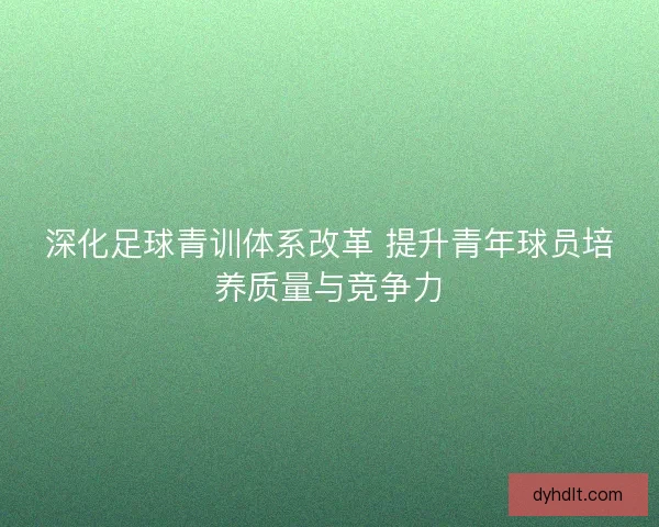 深化足球青训体系改革 提升青年球员培养质量与竞争力